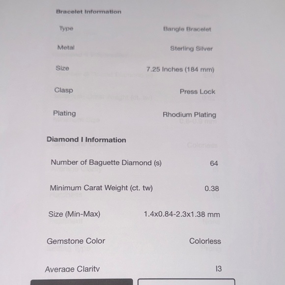 BRACELET, DIAMOND, BANGLE, 7.25”. ELEGANT, ART DECO - Picture 11 of 13